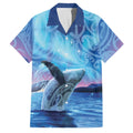 New Zealand Matariki Humpback Whale Family Matching Tank Maxi Dress and Hawaiian Shirt Paikea Maori New Year Blue Galaxy