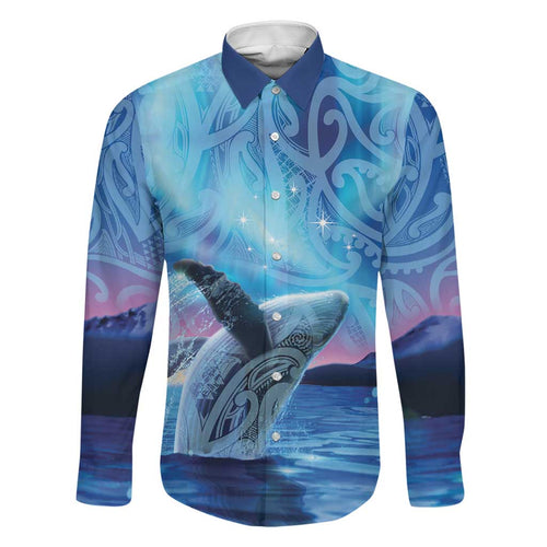 New Zealand Matariki Humpback Whale Family Matching Tank Maxi Dress and Hawaiian Shirt Paikea Maori New Year Blue Galaxy
