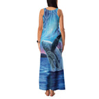 New Zealand Matariki Humpback Whale Family Matching Tank Maxi Dress and Hawaiian Shirt Paikea Maori New Year Blue Galaxy