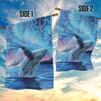New Zealand Matariki Humpback Whale Garden Flag Paikea Maori New Year Blue Galaxy
