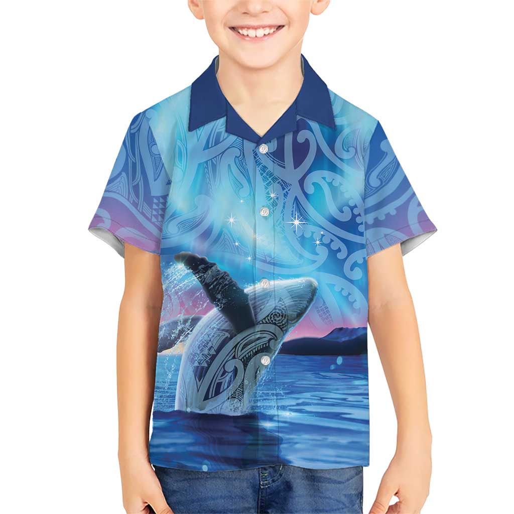 New Zealand Matariki Humpback Whale Hawaiian Shirt Paikea Maori New Year Blue Galaxy