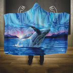 New Zealand Matariki Humpback Whale Hooded Blanket Paikea Maori New Year Blue Galaxy