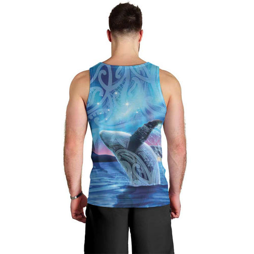 New Zealand Matariki Humpback Whale Men Tank Top Paikea Maori New Year Blue Galaxy