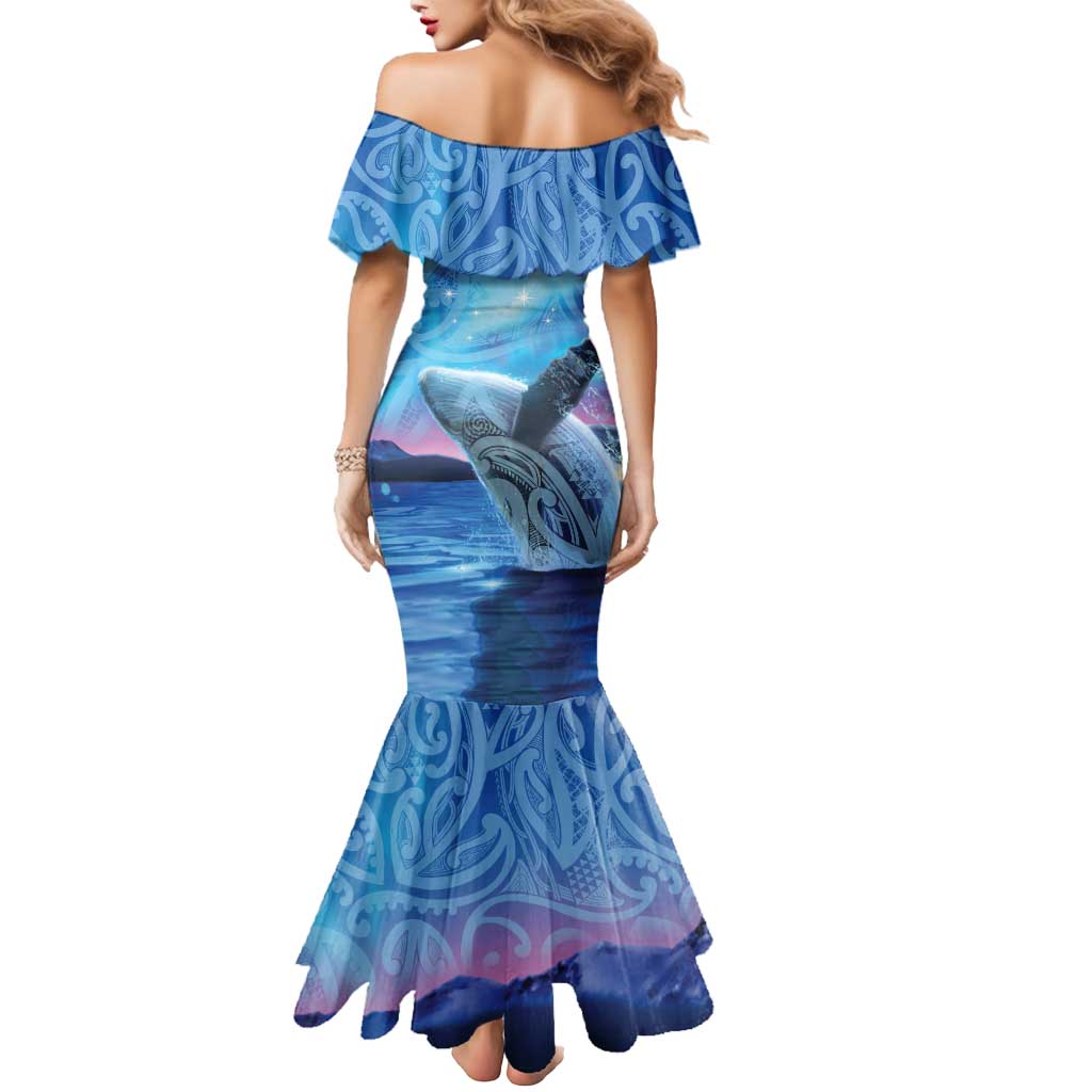 New Zealand Matariki Humpback Whale Mermaid Dress Paikea Maori New Year Blue Galaxy