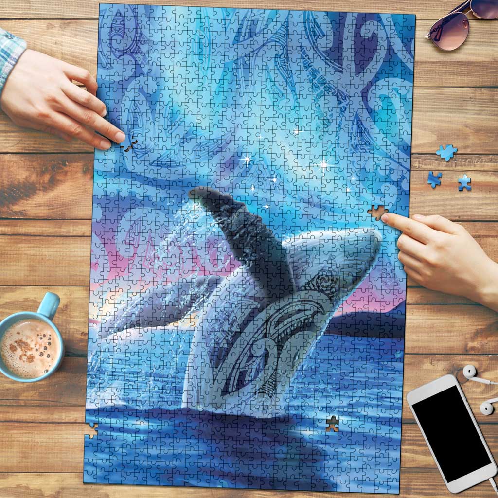 New Zealand Matariki Humpback Whale Puzzle Paikea Maori New Year Blue Galaxy