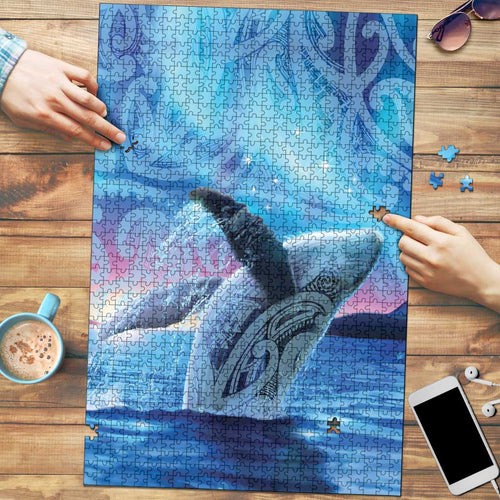 New Zealand Matariki Humpback Whale Puzzle Paikea Maori New Year Blue Galaxy