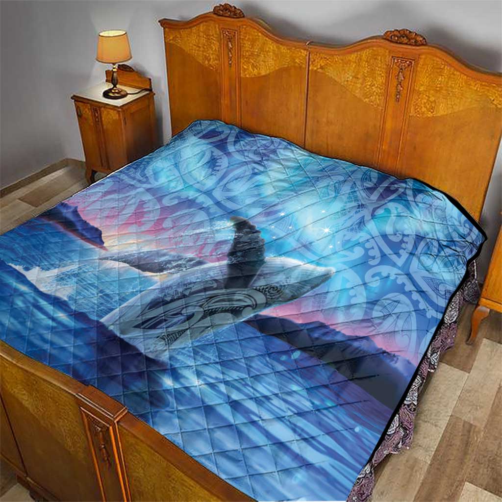 New Zealand Matariki Humpback Whale Quilt Paikea Maori New Year Blue Galaxy