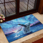 New Zealand Matariki Humpback Whale Rubber Doormat Paikea Maori New Year Blue Galaxy