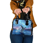 New Zealand Matariki Humpback Whale Shoulder Handbag Paikea Maori New Year Blue Galaxy