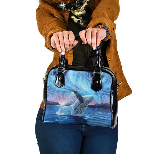 New Zealand Matariki Humpback Whale Shoulder Handbag Paikea Maori New Year Blue Galaxy