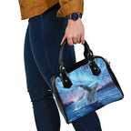New Zealand Matariki Humpback Whale Shoulder Handbag Paikea Maori New Year Blue Galaxy
