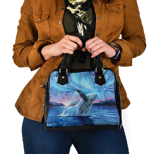New Zealand Matariki Humpback Whale Shoulder Handbag Paikea Maori New Year Blue Galaxy