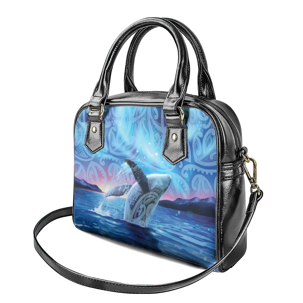 New Zealand Matariki Humpback Whale Shoulder Handbag Paikea Maori New Year Blue Galaxy