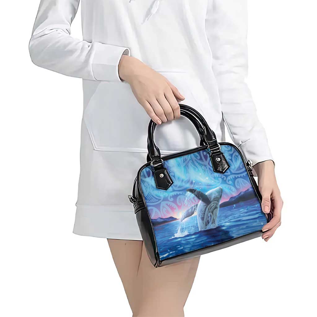 New Zealand Matariki Humpback Whale Shoulder Handbag Paikea Maori New Year Blue Galaxy