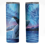 New Zealand Matariki Humpback Whale Skinny Tumbler Paikea Maori New Year Blue Galaxy