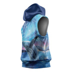 New Zealand Matariki Humpback Whale Sleeveless Hoodie Paikea Maori New Year Blue Galaxy