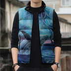 New Zealand Matariki Humpback Whale Sleeveless Puffer Jacket Paikea Maori New Year Blue Galaxy