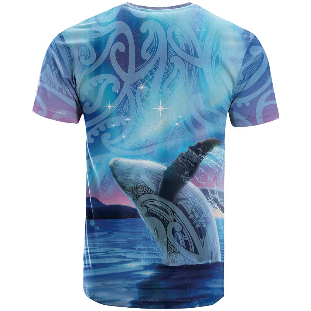 New Zealand Matariki Humpback Whale T Shirt Paikea Maori New Year Blue Galaxy