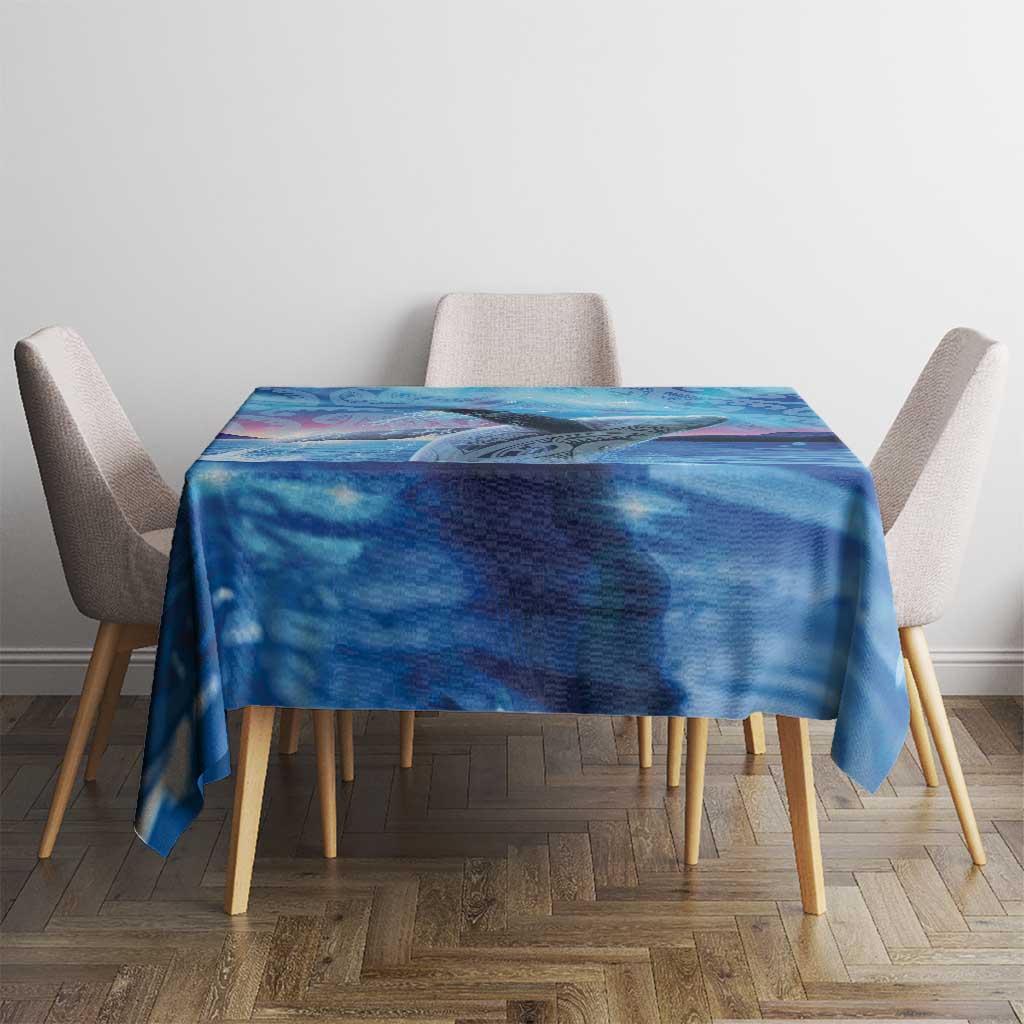 New Zealand Matariki Humpback Whale Tablecloth Paikea Maori New Year Blue Galaxy