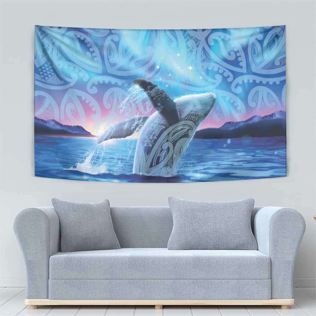 New Zealand Matariki Humpback Whale Tapestry Paikea Maori New Year Blue Galaxy