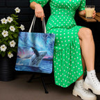 New Zealand Matariki Humpback Whale Tote Bag Paikea Maori New Year Blue Galaxy