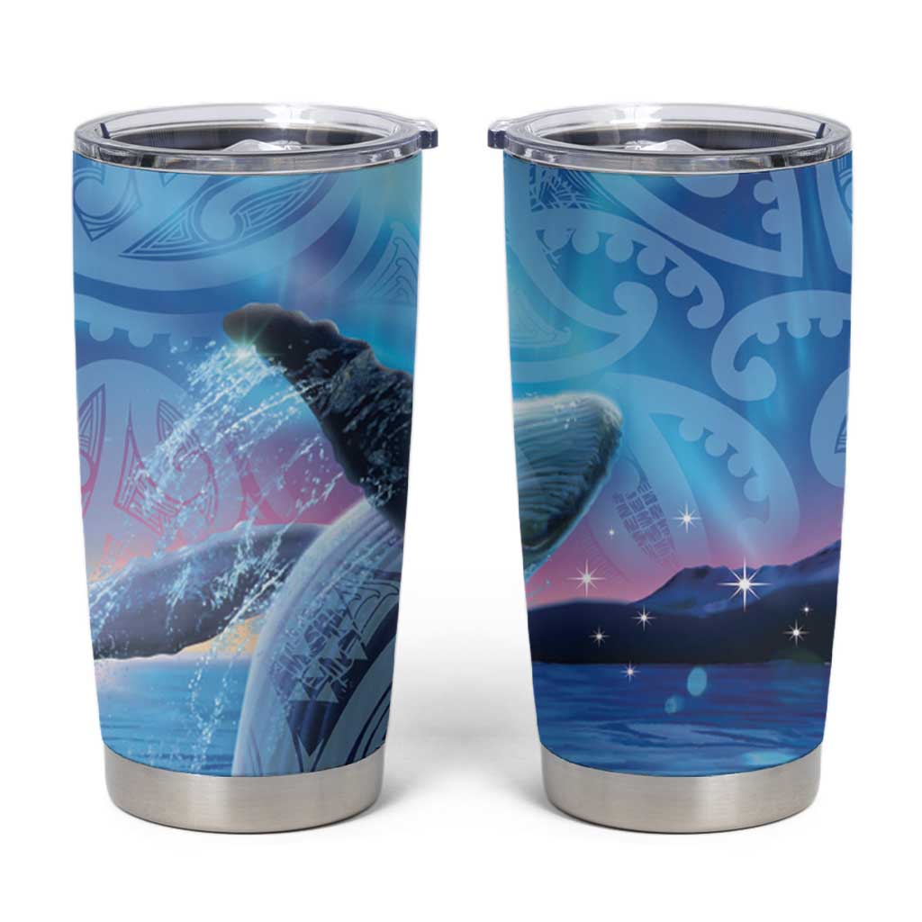 New Zealand Matariki Humpback Whale Tumbler Cup Paikea Maori New Year Blue Galaxy