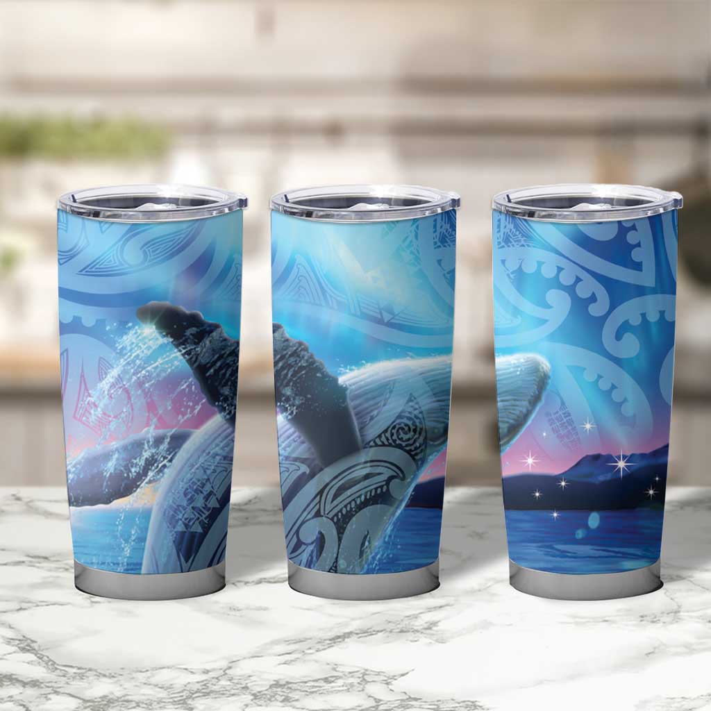 New Zealand Matariki Humpback Whale Tumbler Cup Paikea Maori New Year Blue Galaxy