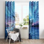 New Zealand Matariki Humpback Whale Window Curtain Paikea Maori New Year Blue Galaxy