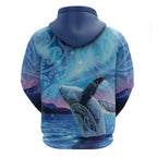 New Zealand Matariki Humpback Whale Zip Hoodie Paikea Maori New Year Blue Galaxy