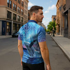 New Zealand Matariki Humpback Whale Zipper Polo Shirt Paikea Maori New Year Blue Galaxy