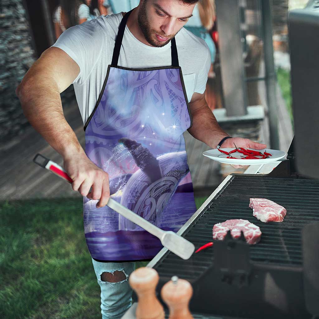 New Zealand Matariki Humpback Whale Apron Paikea Maori New Year Purple Galaxy