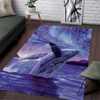New Zealand Matariki Humpback Whale Area Rug Paikea Maori New Year Purple Galaxy