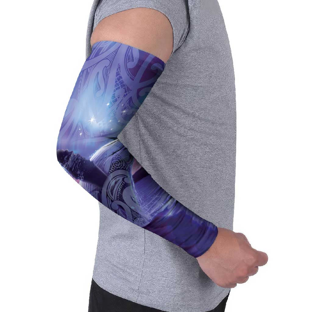 New Zealand Matariki Humpback Whale Arm Sleeves Paikea Maori New Year Purple Galaxy