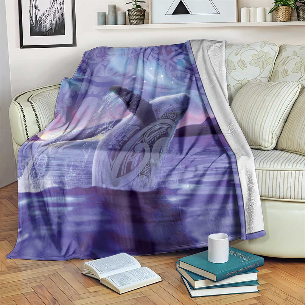 New Zealand Matariki Humpback Whale Blanket Paikea Maori New Year Purple Galaxy