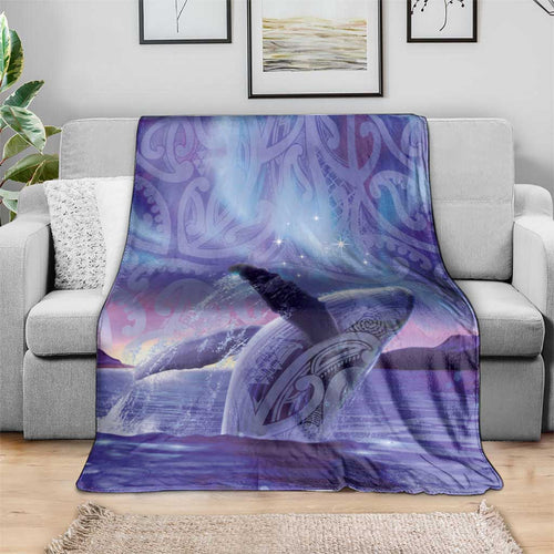 New Zealand Matariki Humpback Whale Blanket Paikea Maori New Year Purple Galaxy