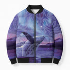 New Zealand Matariki Humpback Whale Bomber Puffer Jacket Paikea Maori New Year Purple Galaxy