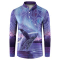 New Zealand Matariki Humpback Whale Button Sweatshirt Paikea Maori New Year Purple Galaxy