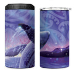 New Zealand Matariki Humpback Whale 4 in 1 Can Cooler Tumbler Paikea Maori New Year Purple Galaxy