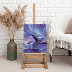 New Zealand Matariki Humpback Whale Canvas Wall Art Paikea Maori New Year Purple Galaxy