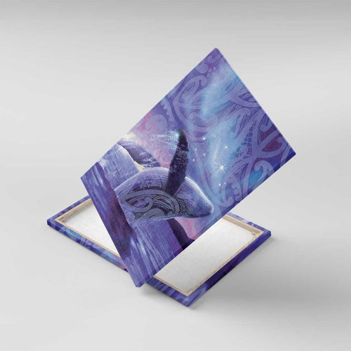 New Zealand Matariki Humpback Whale Canvas Wall Art Paikea Maori New Year Purple Galaxy