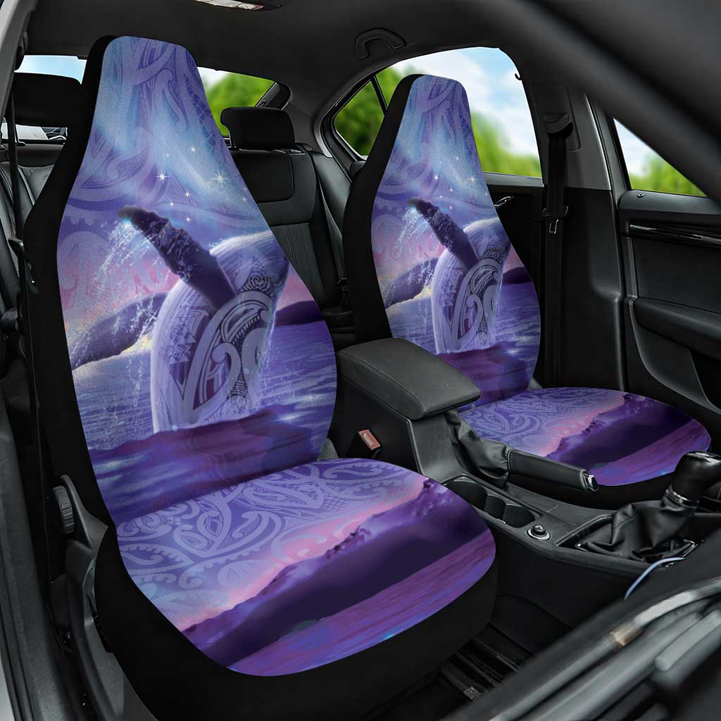 New Zealand Matariki Humpback Whale Car Seat Cover Paikea Maori New Year Purple Galaxy