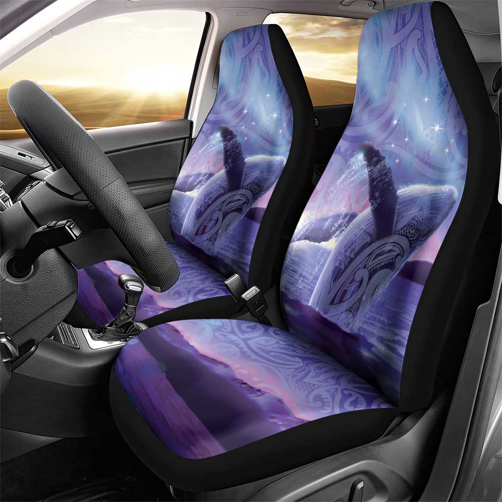 New Zealand Matariki Humpback Whale Car Seat Cover Paikea Maori New Year Purple Galaxy