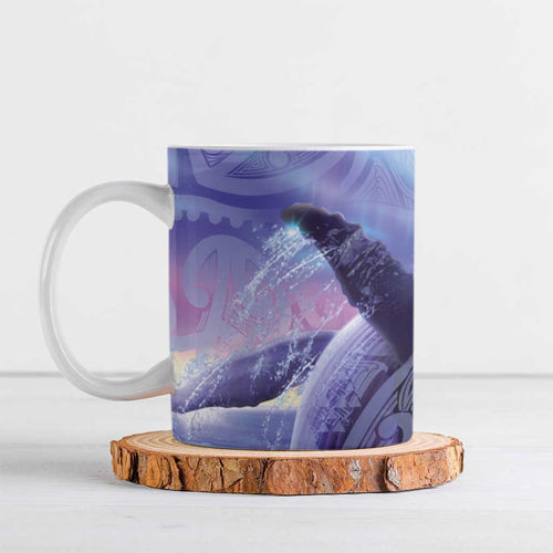 New Zealand Matariki Humpback Whale Ceramic Mug Paikea Maori New Year Purple Galaxy