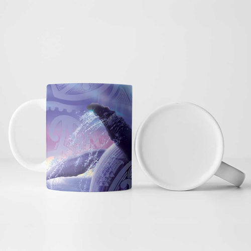 New Zealand Matariki Humpback Whale Ceramic Mug Paikea Maori New Year Purple Galaxy