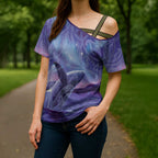 New Zealand Matariki Humpback Whale Cross Shoulder Shirt Paikea Maori New Year Purple Galaxy