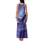 New Zealand Matariki Humpback Whale Family Matching Tank Maxi Dress and Hawaiian Shirt Paikea Maori New Year Purple Galaxy