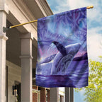 New Zealand Matariki Humpback Whale Garden Flag Paikea Maori New Year Purple Galaxy