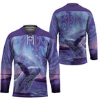 New Zealand Matariki Humpback Whale Hockey Jersey Paikea Maori New Year Purple Galaxy