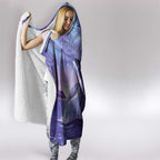 New Zealand Matariki Humpback Whale Hooded Blanket Paikea Maori New Year Purple Galaxy