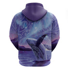 New Zealand Matariki Humpback Whale Hoodie Paikea Maori New Year Purple Galaxy